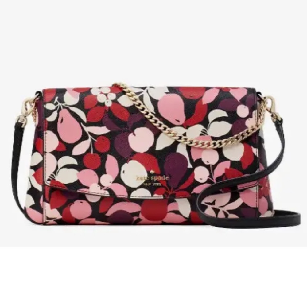 New Kate Spade Laurel Way Greer Crossbody Saffiano PVC Floral Multi